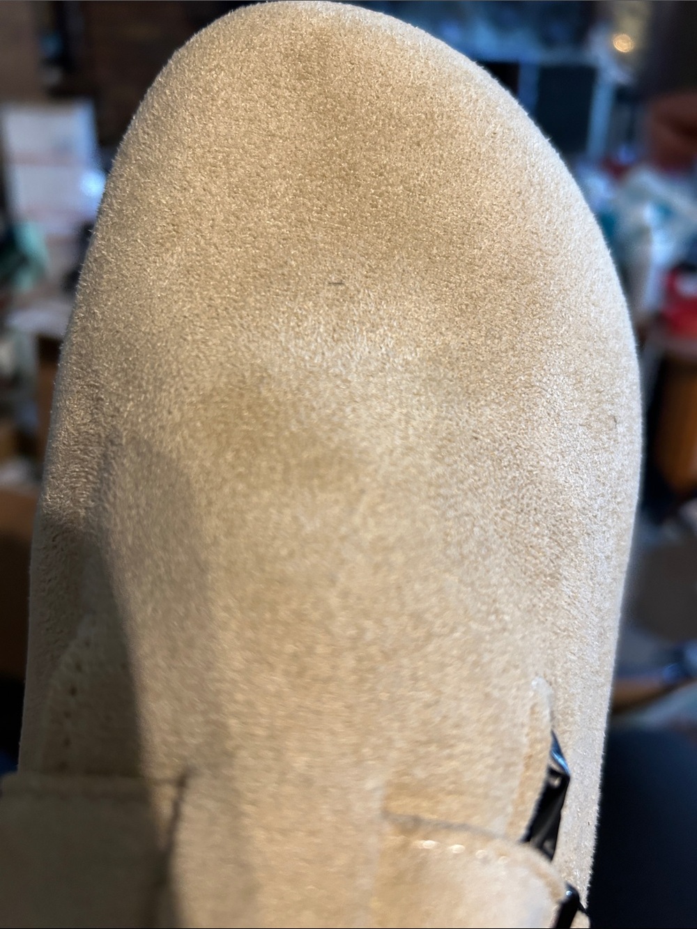 Beige Suede Slip-On Mules - Picture 4 of 4